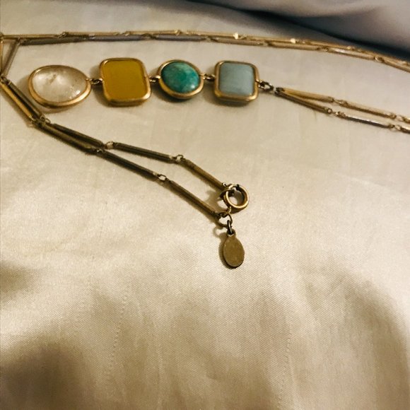 Loft Drop Down Pendant on a Long Gold-Tone Chain 32" - Picture 3 of 5